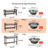 FurryLiving Linea Adjustable Elevated Raised Feeder with 2 Bowls for Dogs and Cats (Dark Brown) Both-Bowls & Feeders FurryLiving Dropship