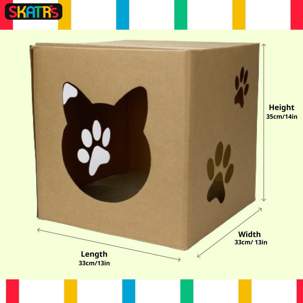 Skatrs Paw and Whiskers Cat House with 2g Premium Catnip Free