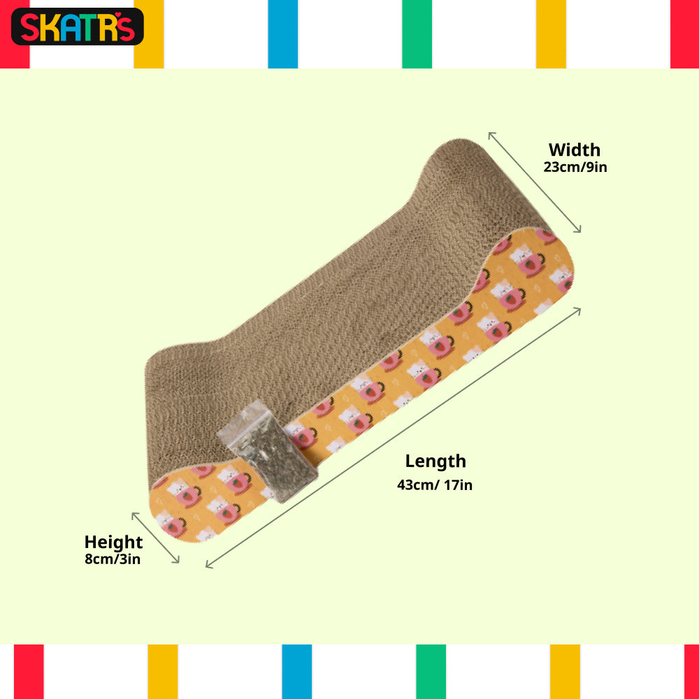 Skatrs Claw and Order Cat Scratcher with 2g Premium Catnip Free Cats-Toys Skatrs