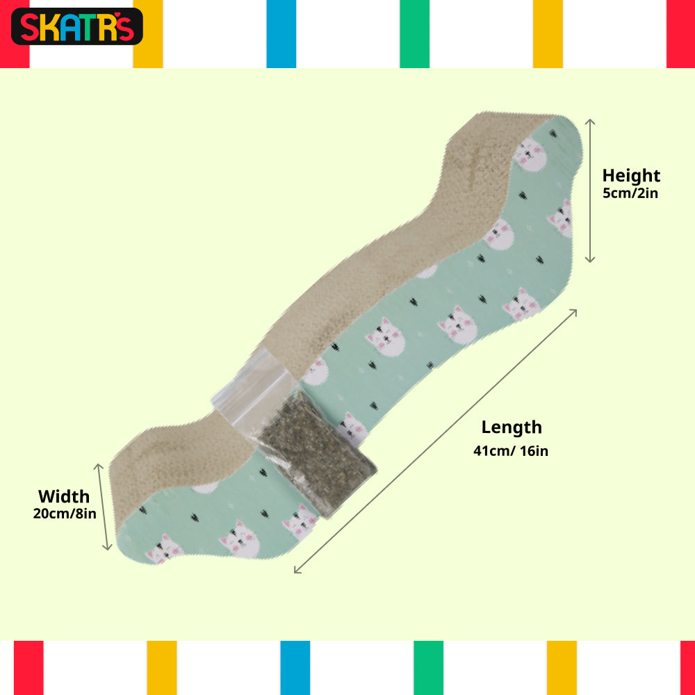 Skatrs Scratch Away Cat Scratcher with 2g Premium Catnip Free Cats-Toys Skatrs