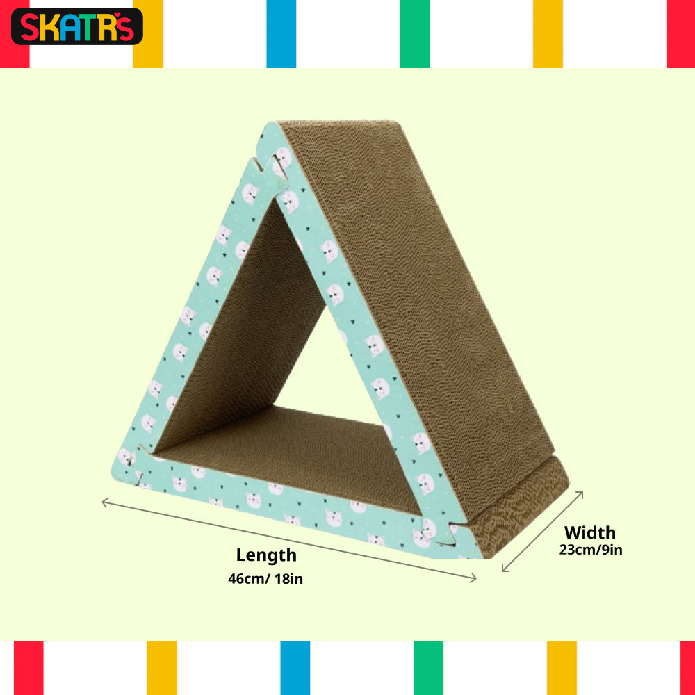 Skatrs Cute Triangle Cat Scratcher with 2g Premium Catnip Free