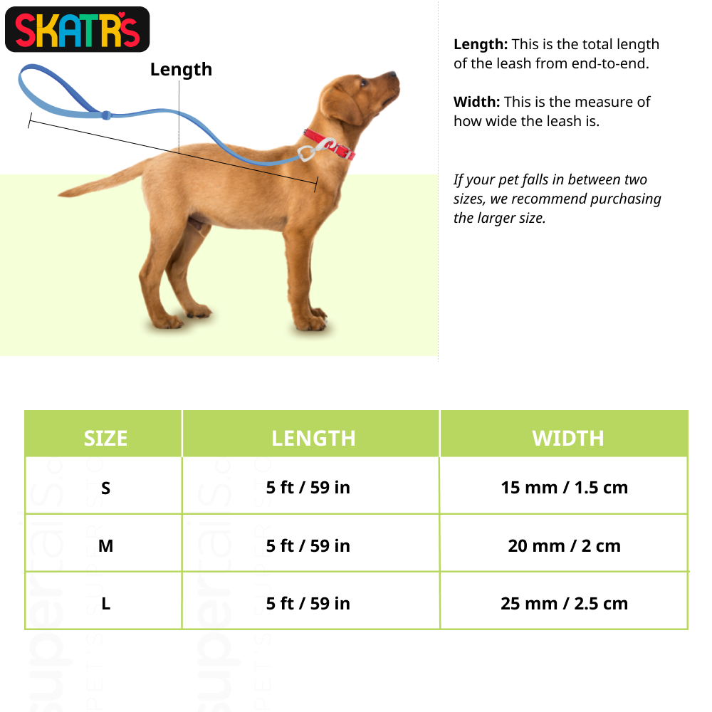 Skatrs Premium Leash for Dogs and Cats (Red)