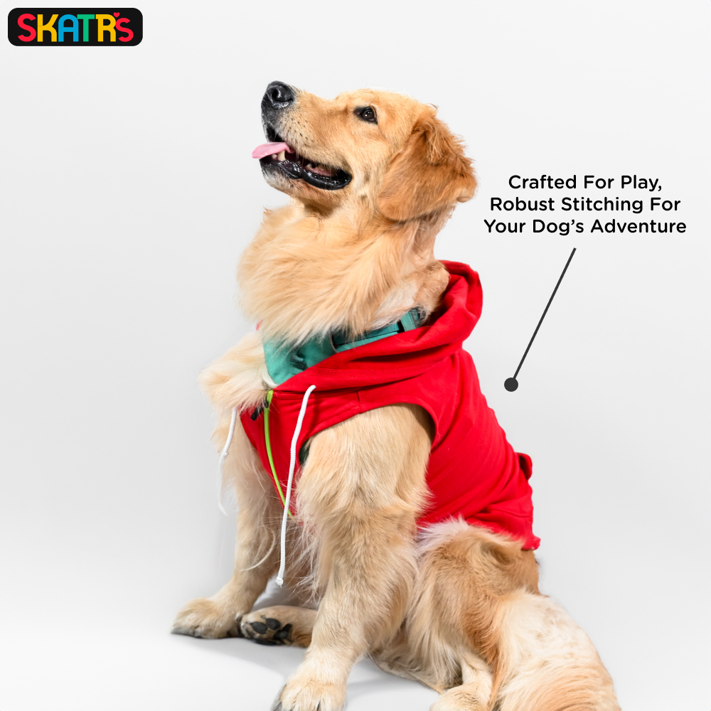 SKATRS Hoodie with Pockets for Dog and Cats (Red)
