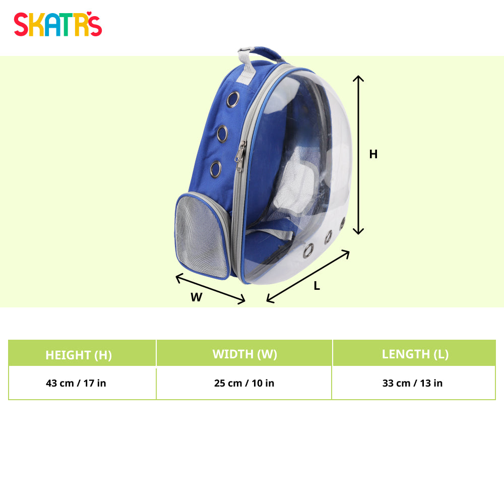 Skatrs Astronaut Space Capsule Carrier Backpack for Cats (Blue) Cats-Bedding, Mats & Travel Supplies Skatrs