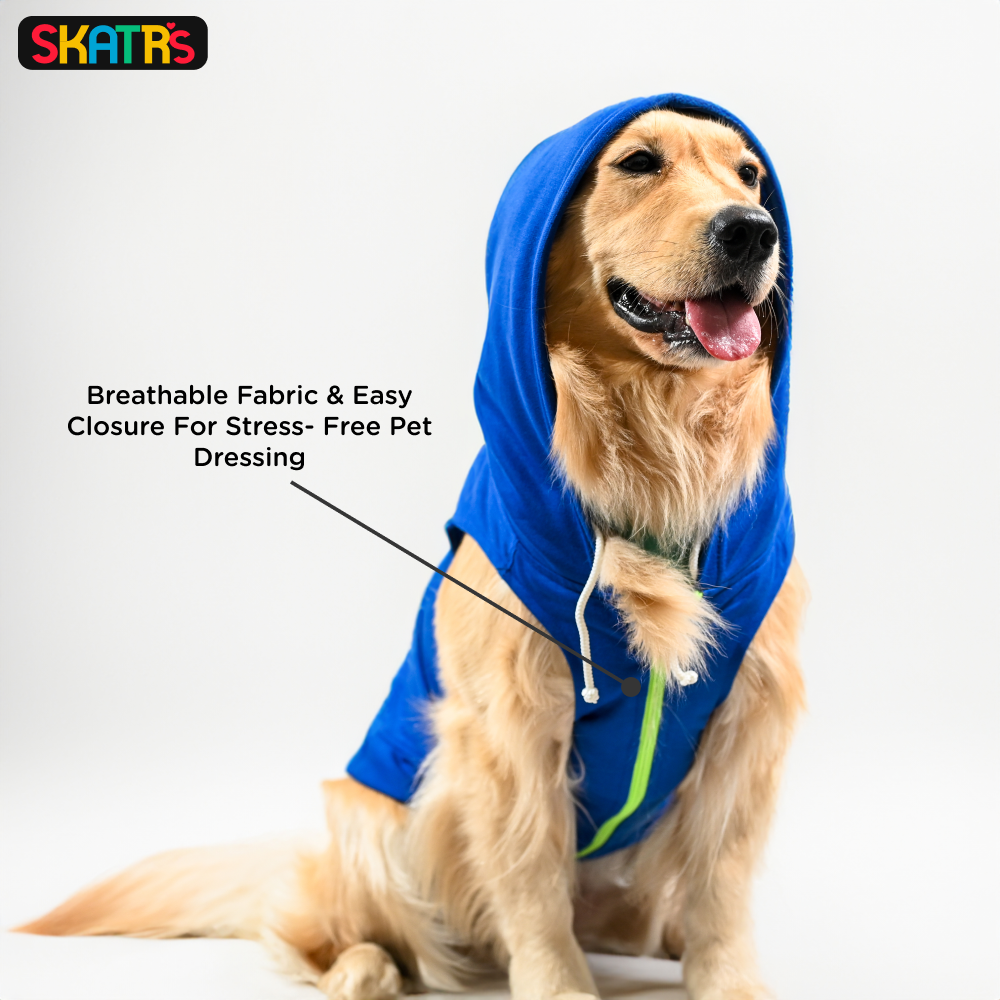 SKATRS Hoodie with Pockets for Dog and Cats (Blue)