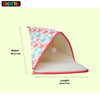 Skatrs Cozy Tent for Cats, Kittens and Small Dogs (Coral Red and Blue) Cats-Bedding, Mats & Travel Supplies Skatrs