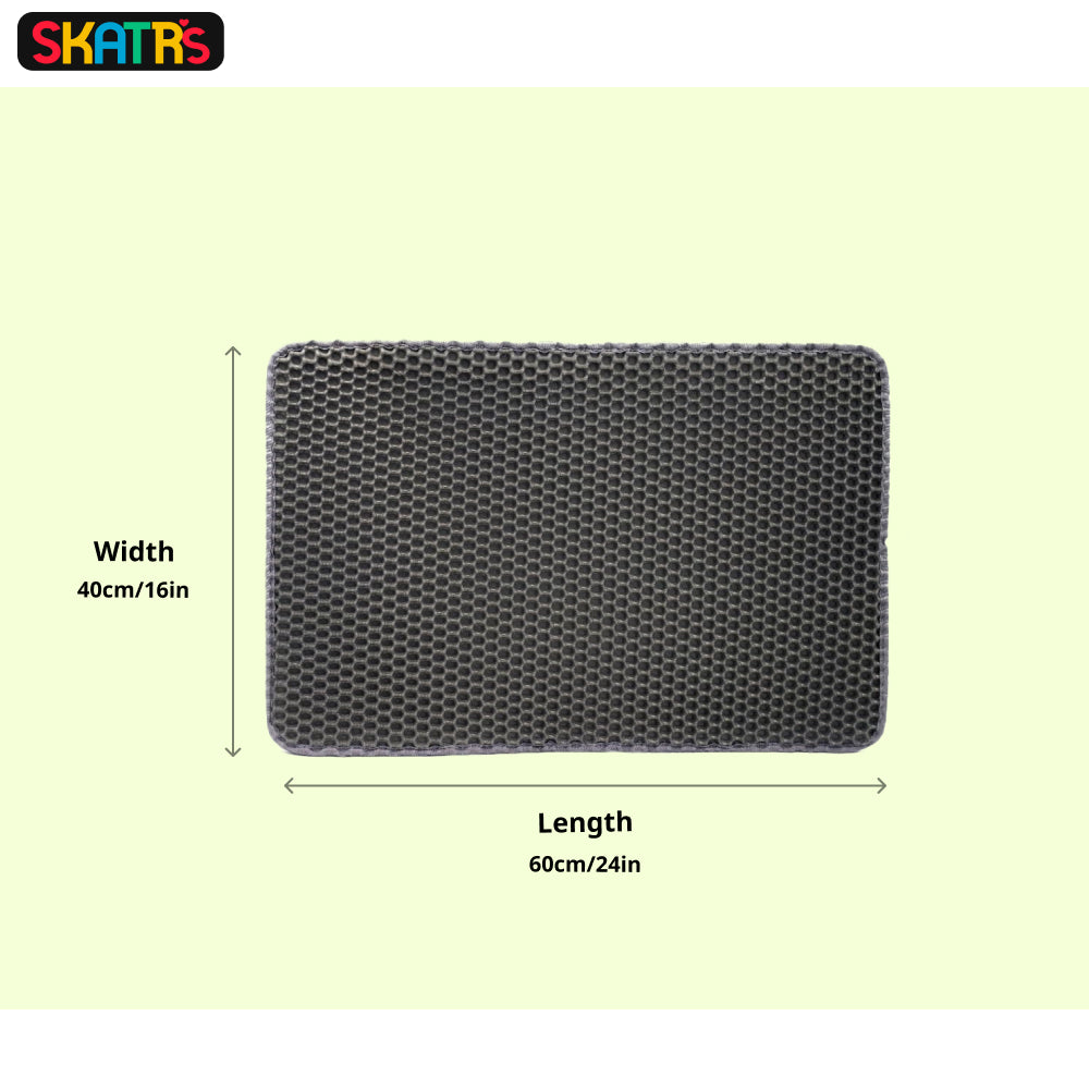 Skatrs Double Layer Litter Mat for Cats (Grey/Black) Litter Supplies Skatrs