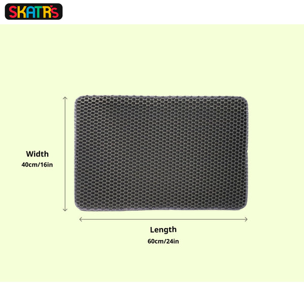 Skatrs Double Layer Litter Mat for Cats (Grey/Black)