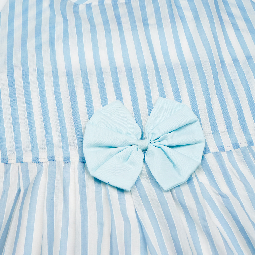 Skatrs Cotton Dress for Dogs and Cats (Blue and White Stripe) Both-Clothing & Accessories Skatrs
