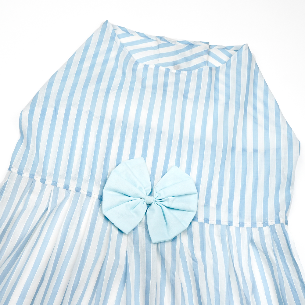 Skatrs Cotton Dress for Dogs and Cats (Blue and White Stripe) Both-Clothing & Accessories Skatrs