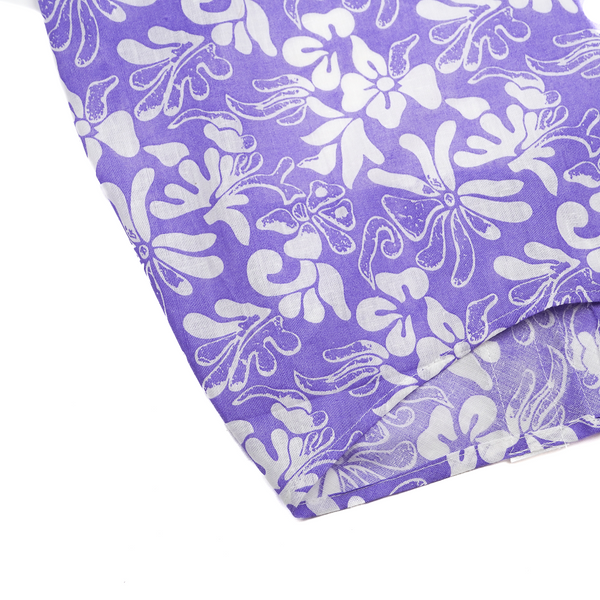 Skatrs Cotton Dress for Dogs and Cats (Lavender and White)