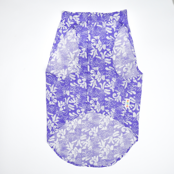 Skatrs Cotton Shirt for Dogs and Cats (Lavender and White)