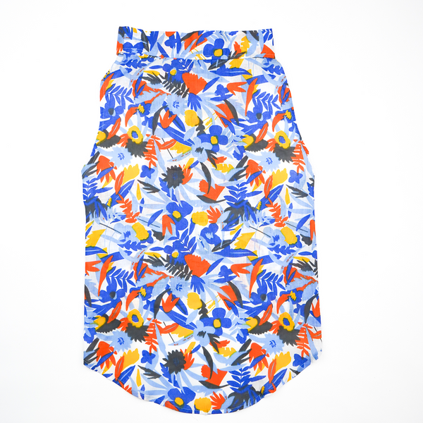 Skatrs Cotton Shirt for Dogs and Cats (Blue Beach Print)