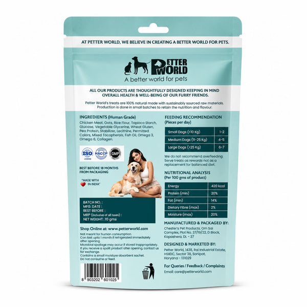 Petter World Skin & Coat Sticks with Omega 3 & 6 Dog Treats
