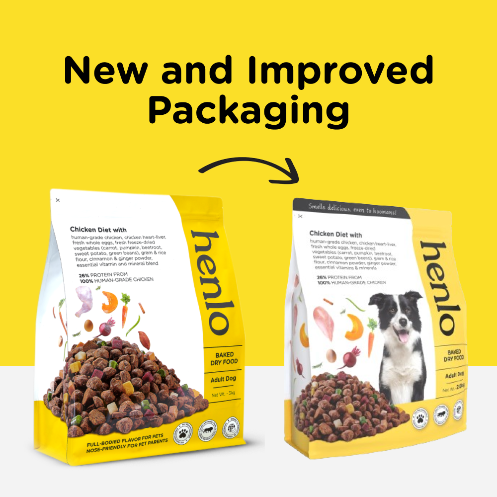 Henlo Chicken & Vegetable Baked Dry Food for Adult Dogs | 100% human grade ingredients