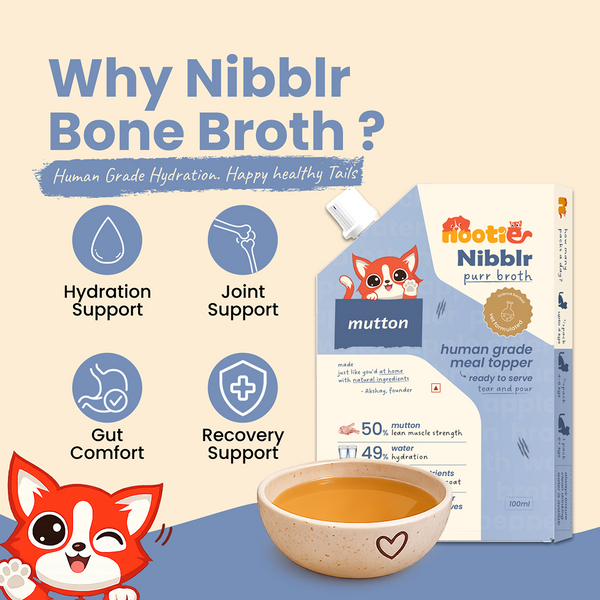 Nootie Nibblr Mutton Bone Broth Hydrating Meal Topper Cat Wet Food