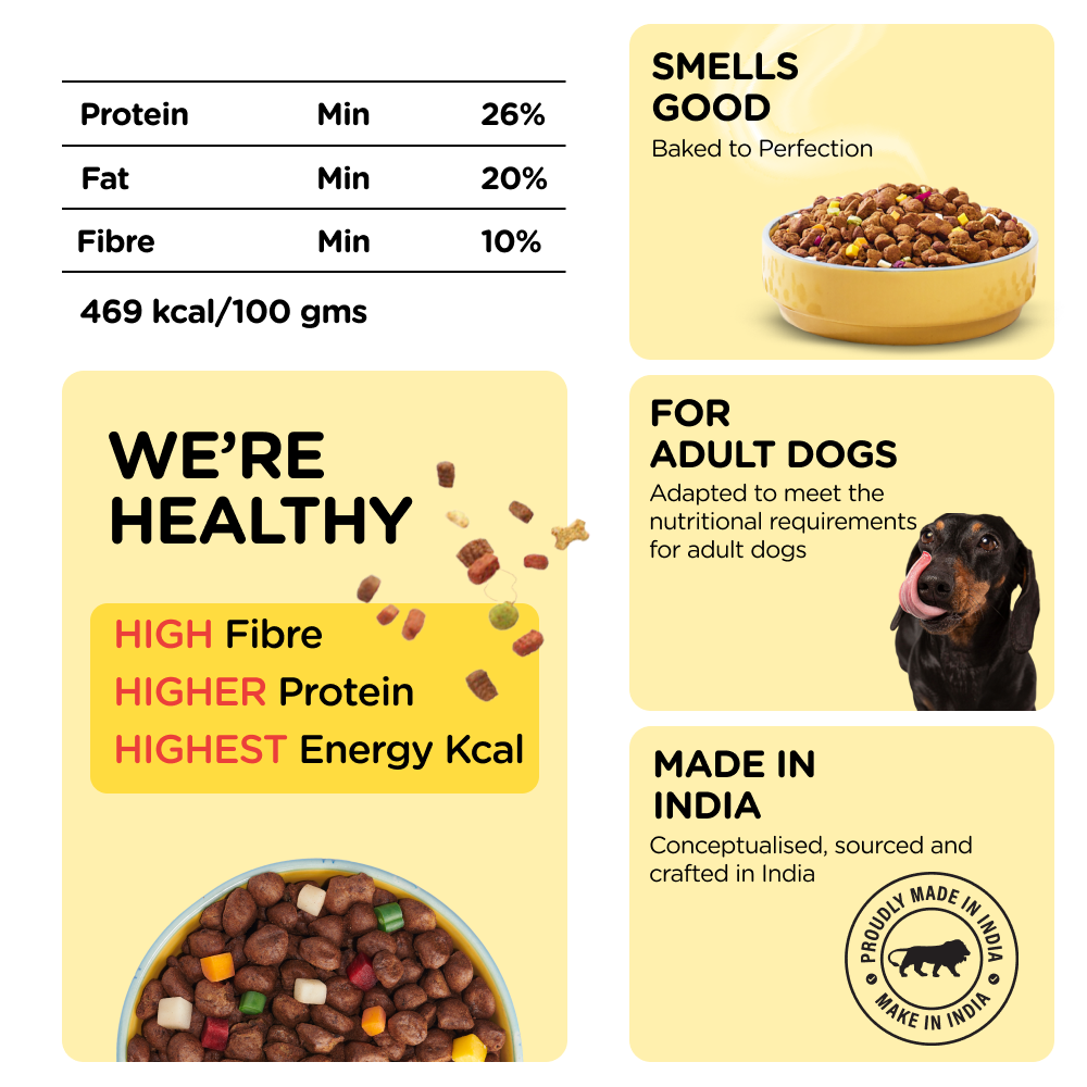 Henlo Chicken & Vegetable Baked Dry Food | 100% human grade ingredients