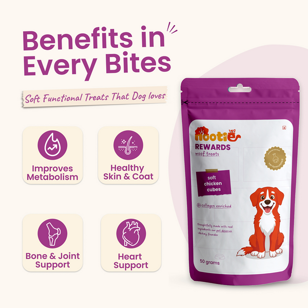 Nootie Rewards Woof Soft Chicken Cubes Dogs Treats