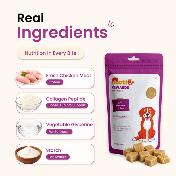 Nootie Rewards Woof Soft Chicken Cubes Dogs Treats