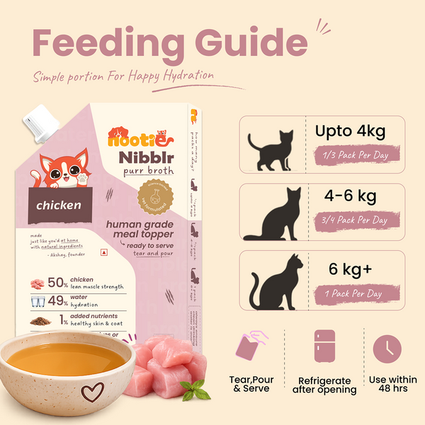 Nootie Nibblr Chicken Bone Broth Hydrating Meal Topper Cat Wet Food
