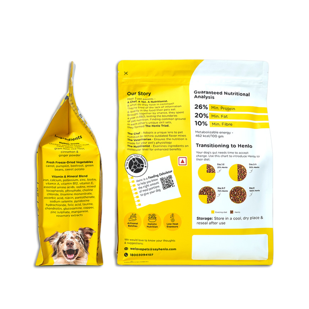 Henlo Baked Adult Dry Food and Goodies Energy Treats Mixed Flavour Stick Dog Treats Combo