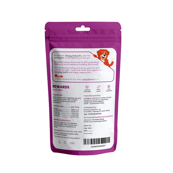 Nootie Rewards Woof Soft Chicken Cubes Dogs Treats