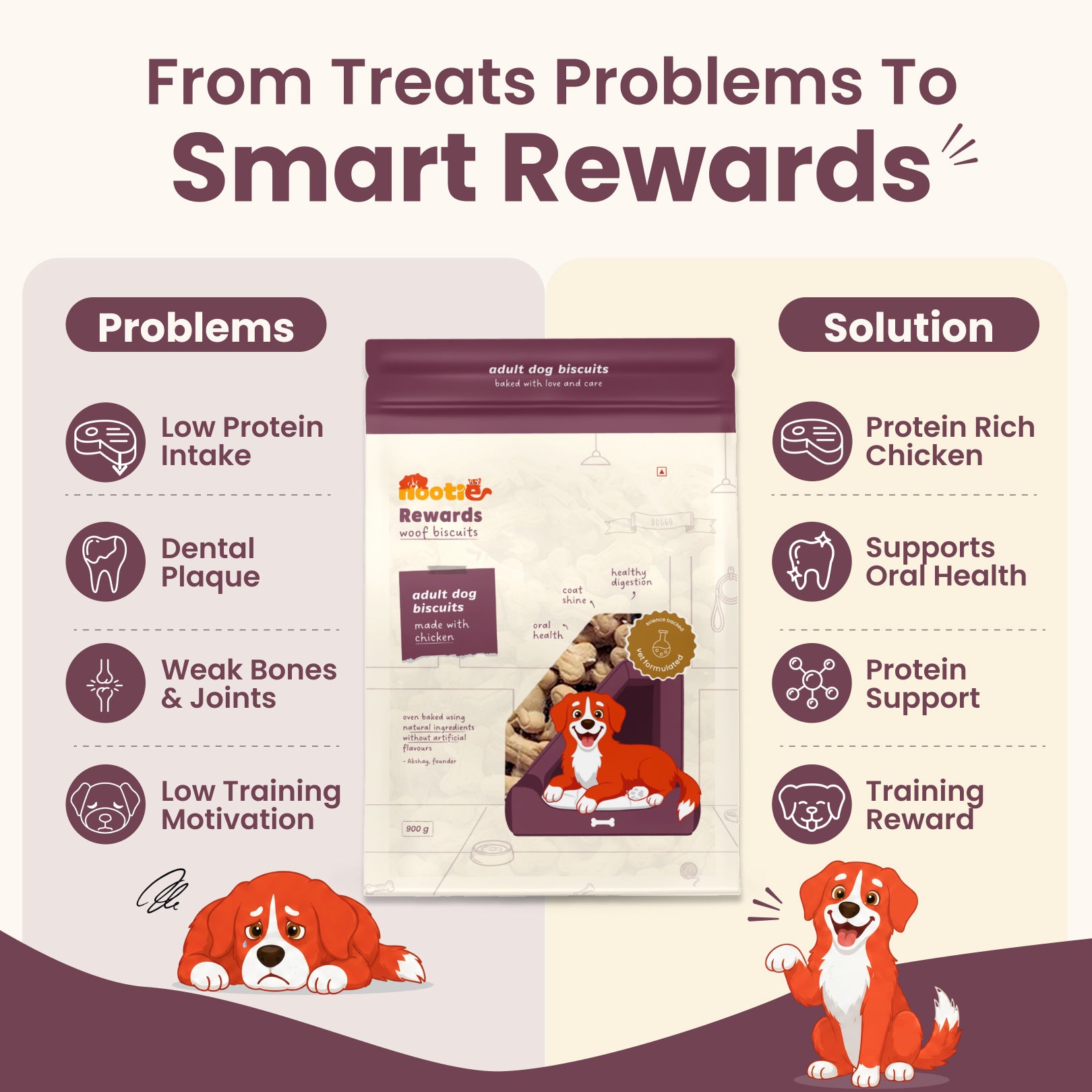 Nootie Chicken & Peanut Butter Flavour Biscuits Adult Dog Treats Dog Treats + Others Nootie