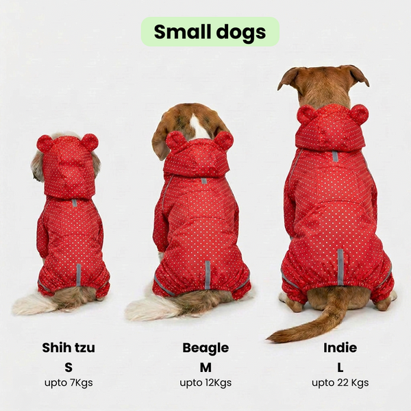 Skatrs Rain Ranger Raincoat for Dogs (Red)
