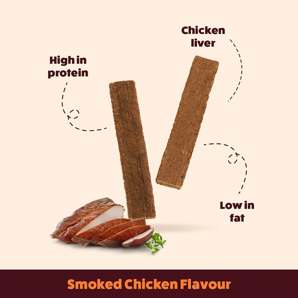 HUFT Chewbarks Gluten Free Smoked Chicken Soft Chew Strips Dog Treats