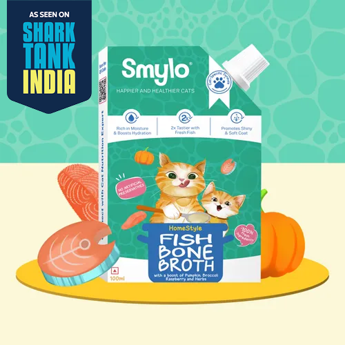 Smylo Hydration Rich Fish with Pumpkin, Broccoli and Raspberry Bone Broth for Cats