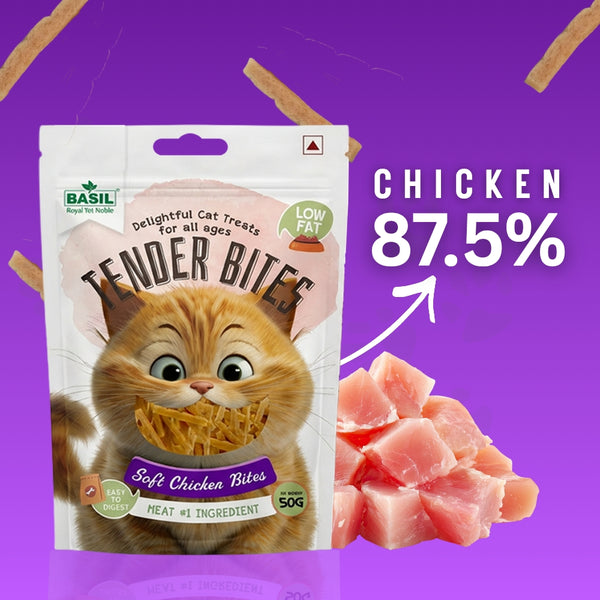 Basil Tender Bites Soft Chicken Cat Treats