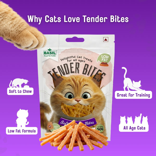 Basil Tender Bites Soft Chicken Cat Treats