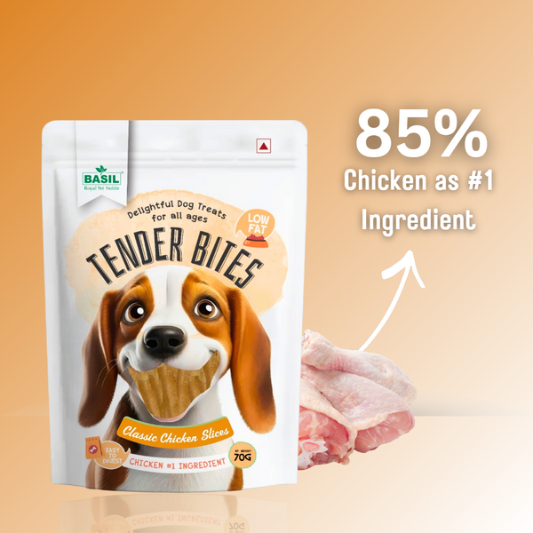 Basil Tender Bites Classic Chicken Slices Dog Treats