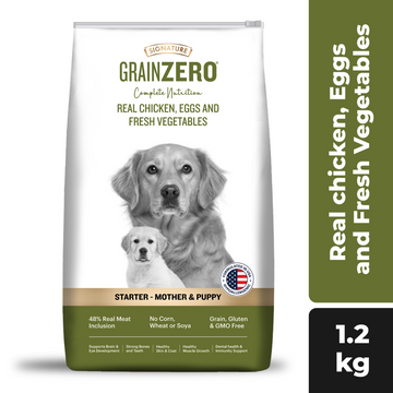 Signature Grain Zero Real Chicken, Egg and Vegetables Mother and Puppy Starter Dog Dry Food