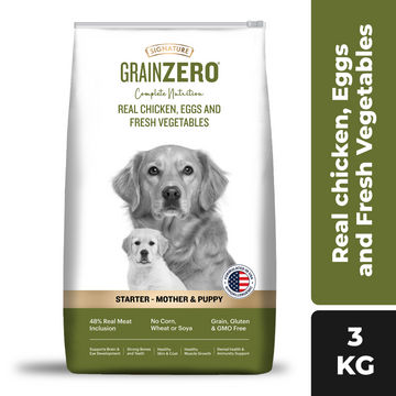 Signature Grain Zero Real Chicken, Egg and Vegetables Mother and Puppy Starter Dog Dry Food