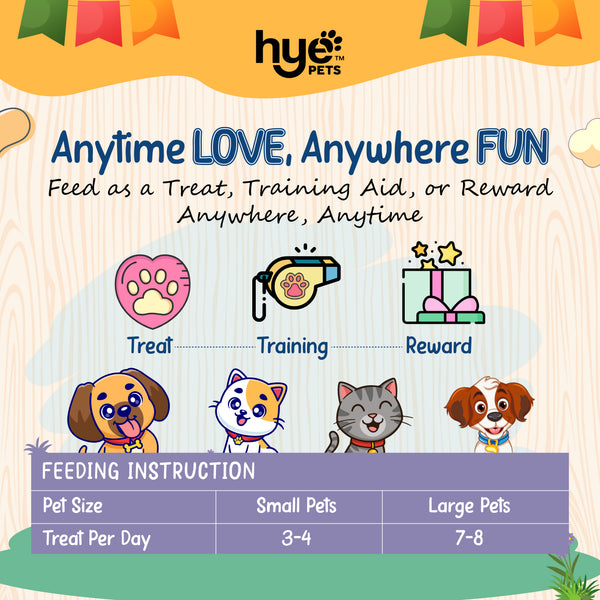 HYE Pets Freeze Dried Treats with Goat Milk, Strawberry, and Banana for Dogs and Cats
