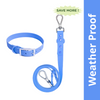 Furry & Co Weatherproof Collar and Leash for Dogs Combo (Everest Blue) - M Dogs-Collar, Leashes, harnesses Furry & Co Set of 2