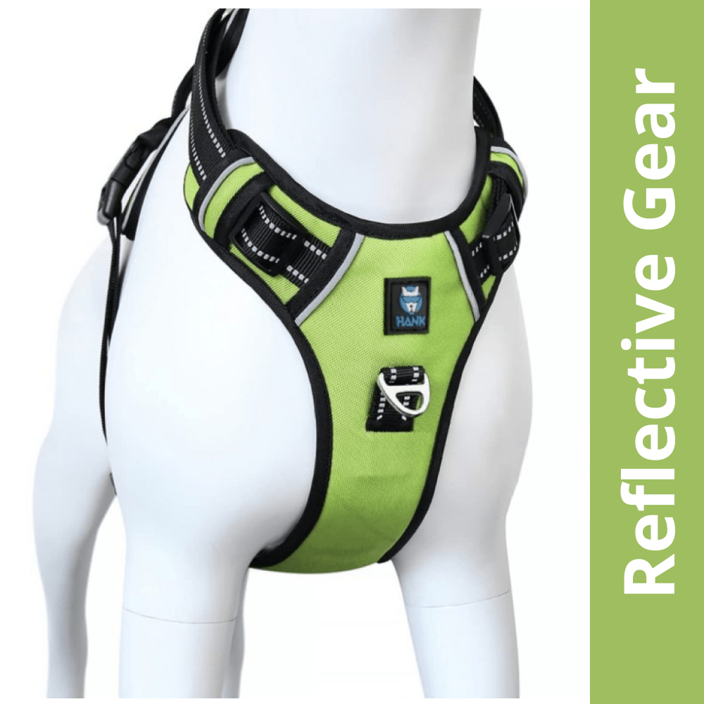 Hank 3M Reflective Harness for Puller Dogs (Neon Green) Dogs-Collar, Leashes, harnesses Hank XL:32-42in Chest