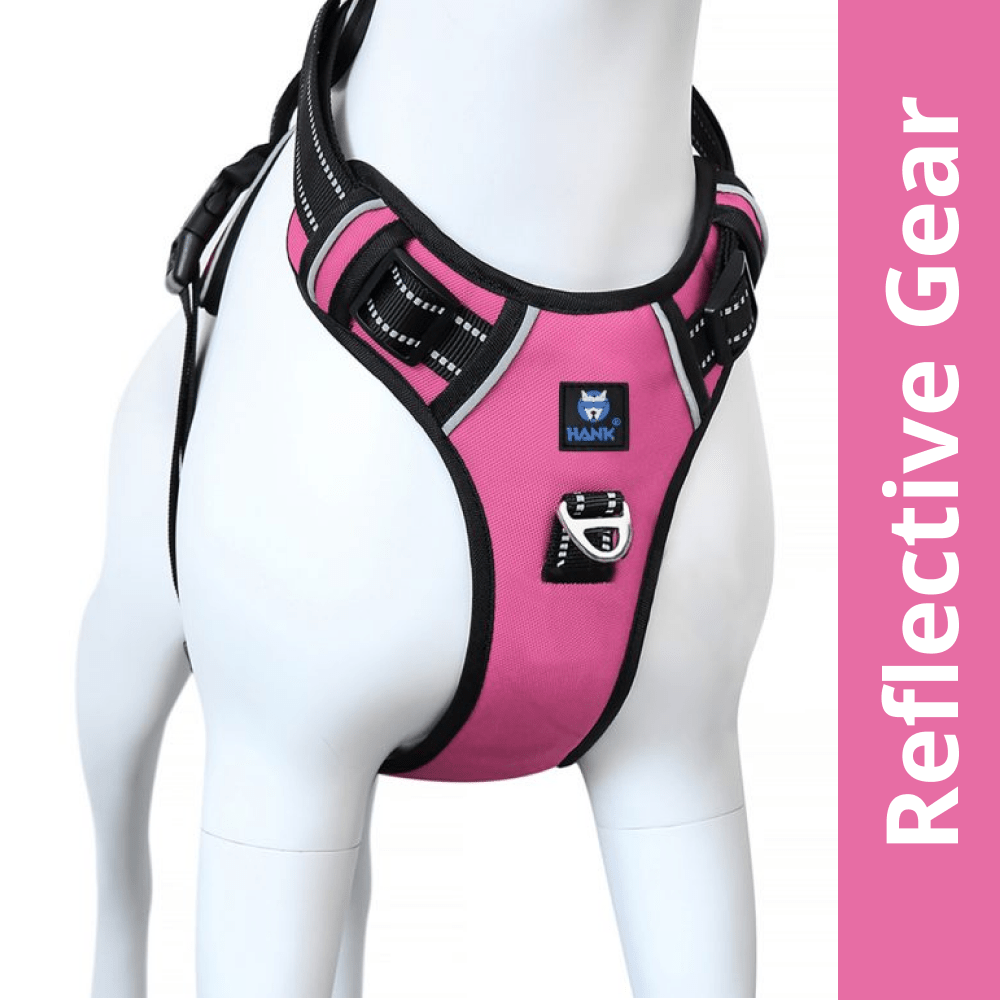 Hank 3M Reflective Harness for Puller Dogs (Pink) Dogs-Collar, Leashes, harnesses Hank L:27-32in Chest
