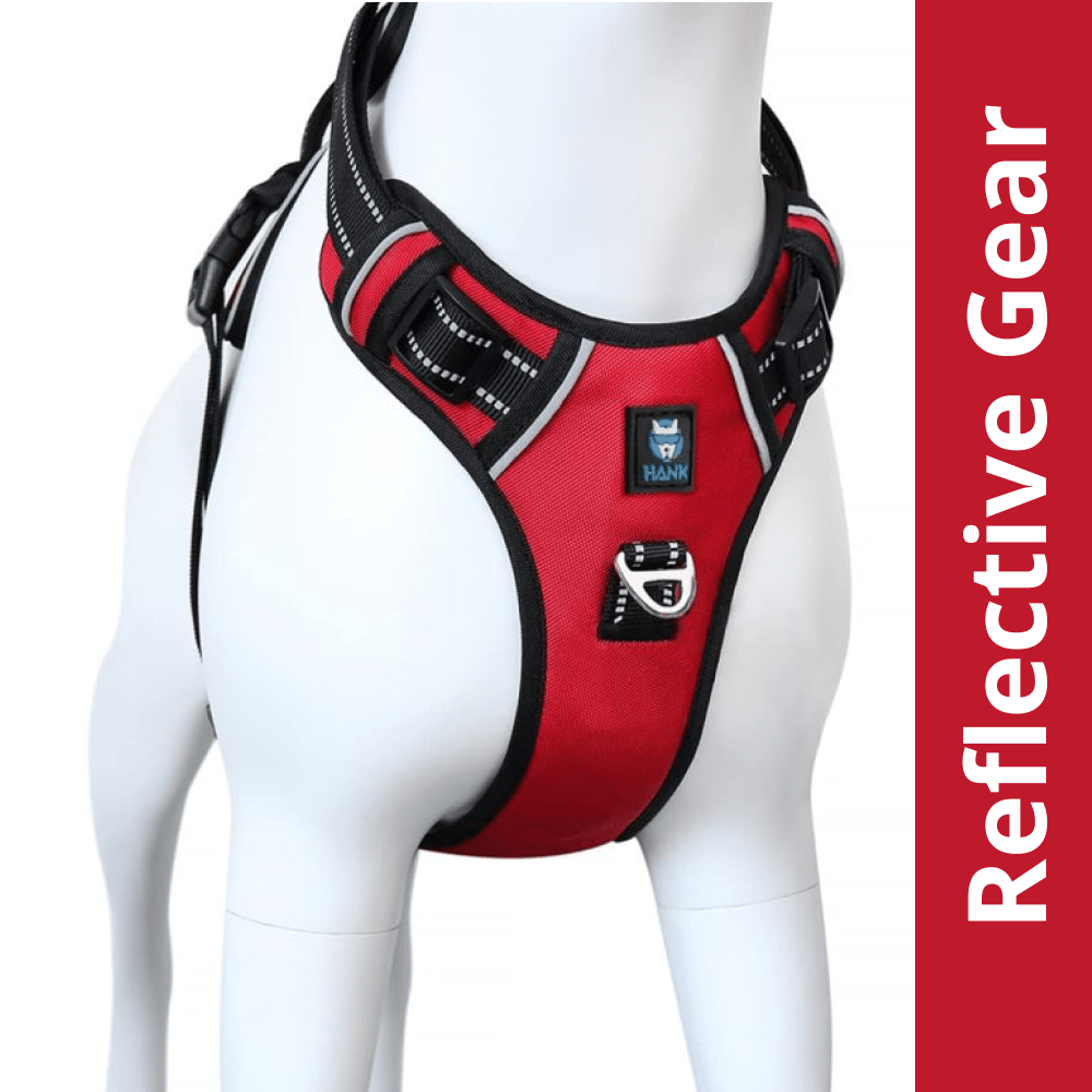 Hank 3M Reflective Harness for Puller Dogs (Red) Dogs-Collar, Leashes, harnesses Hank XL:32-42in Chest