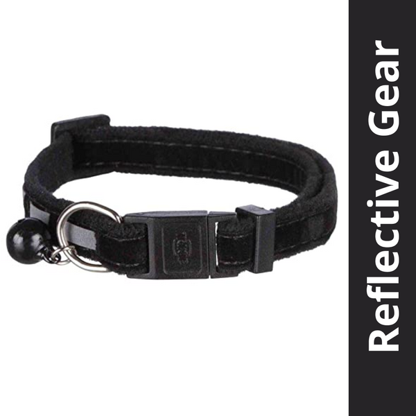 Trixie Safer Life Reflective Collar with Bell for Cats (Black)