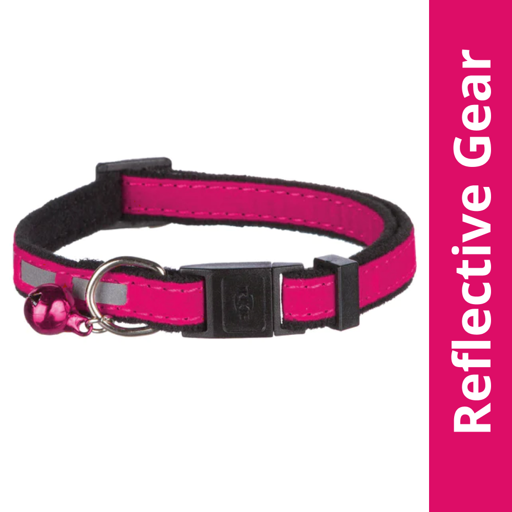 Trixie Safer Life Reflective Collar with Bell for Cats (Pink) Cats-Collar, Leashes, harnesses Trixie 6in Length