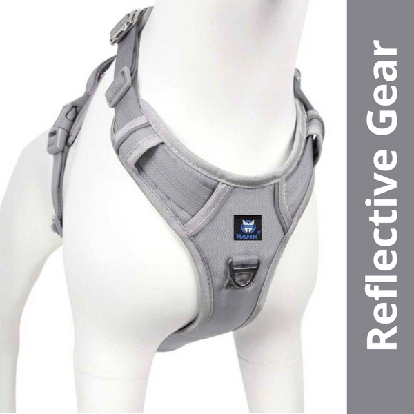Hank 3M Reflective Harness for Puller Dogs (Grey)