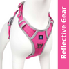 Hank 3M Reflective Harness for Puller Dogs (Grey/Pink) Dogs-Collar, Leashes, harnesses Hank M:22-27in Chest