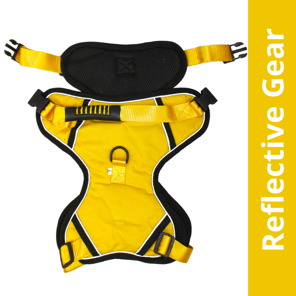 Pawpourri Adjustable Reflective Padded Harness for Dogs (Yellow) Dogs-Collar, Leashes, harnesses Pawpourri Dropship S:16-21in Chest
