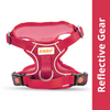 Kibbo Reflective Vest Harness with Dual Lock Buckle for Dogs (Pink) Dogs-Collar, Leashes, harnesses Kibbo S:21-24in Girth
