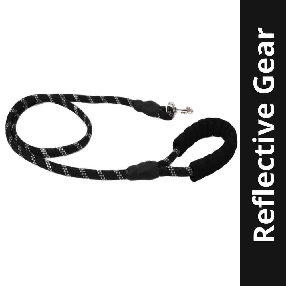 Skatrs Reflective Nylon Rope Leash for Dogs (Black/White) Both-Collar, Leashes, harnesses Skatrs 12mm