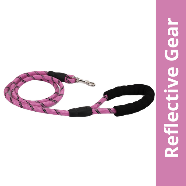 Skatrs Reflective Nylon Rope Leash for Dogs (Pink)