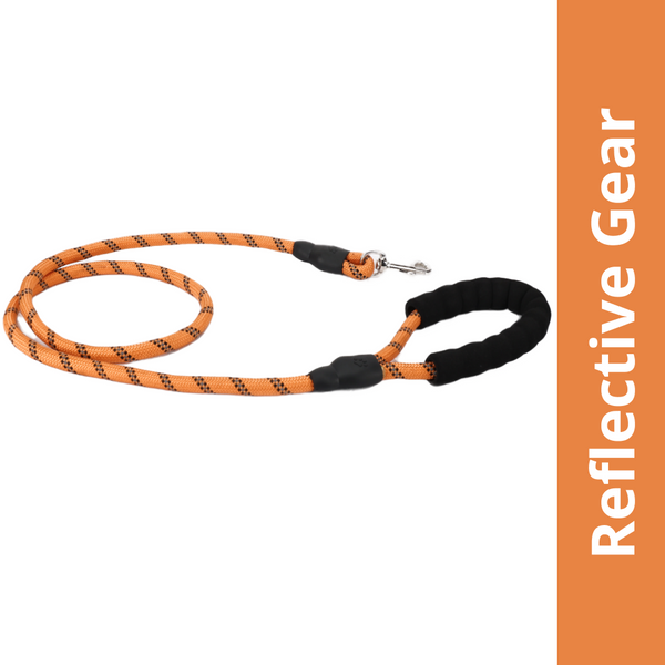 Skatrs Reflective Nylon Rope Leash for Dogs (Orange)