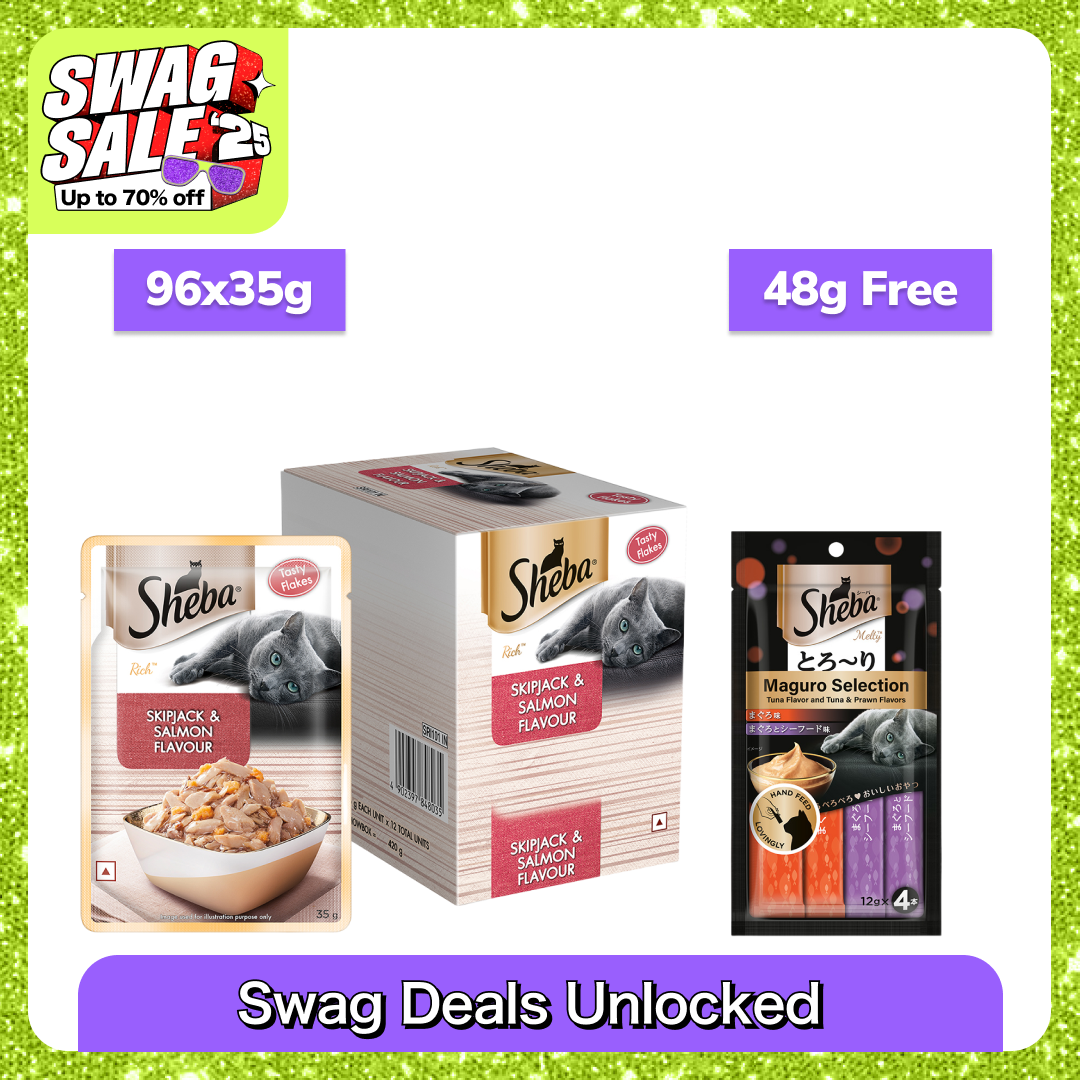 Sheba Skipjack & Salmon Fish Mix Cat Wet Food Cats-Wet Food Sheba 96x35g+48g (Treat Free)